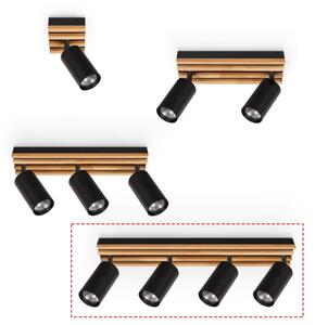 Brilagi - Bodové svítidlo SELE WOOD 4xGU10/30W/230V černá/dřevo