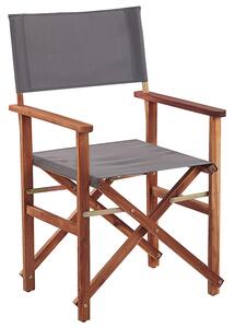 Sada 2 zahradních židlí a náhradních potahů tmavé akáciové dřevo/motiv plameňáků CINE
