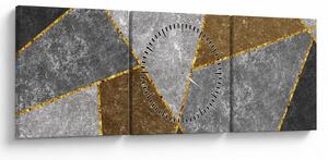 Obraz - Imitace materiálů (s hodinami) (90x30 cm)