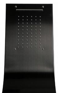 Sprchový rohový panel PIOGGIA 5v1 - s výtokem do vany a policí - černý matný