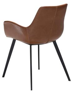 Světle hnědá koženková jídelní židle s područkami DAN-FORM Denmark Hype