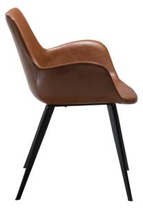 Světle hnědá koženková jídelní židle s područkami DAN-FORM Denmark Hype