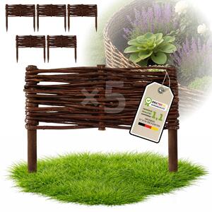 Floranica 5 kusů Vrbový plot 10 cm x 30 cm – Zahradní plot z vrbového proutí Palisáda Přírodní oplocení Ohraničení záhonu