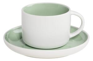Bílo-zelený porcelánový hrnek s podšálkem Maxwell & Williams Tint, 240 ml