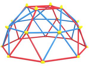 Outsunny Geometrická Lezecká Dómová Struktura pro Dětské Hřiště pro Děti ve Věku 3-8 let s UV-Odolným Kovovým Rámem, Nosnost 180 kg pro Zahradu, Patio