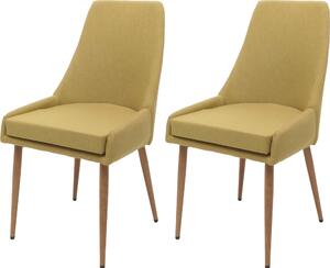 Sada 2 jídelních židlí HWC-O27, kuchyňská židle čalouněná židle, látka/textil (280g/m²) kov zelená
