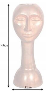 Váza FACE 50 CM antik měděná Doplňky | Vázy