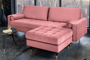 Taburet COZY VELVET 80 CM tmavě růžový samet Nábytek | Doplňkový nábytek | Taburety