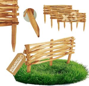 BOGATECO 3x zahradní plot z lískového dřeva 60 cm x 20 cm lemování záhonů lemování trávníku lemování záhonů dřevěné lemování záhonů plot | hnědý