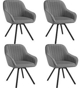Tectake® Otočné křeslo Snug čalouněné, sametový vzhled 58 x 58 x 82 cm