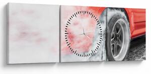 Obraz - Závodní auto (s hodinami) (90x30 cm)