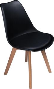 Bauerkraft G-497 Moderní skandinávská židle s poduškou, černá