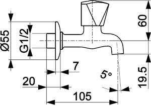 KFA Armatura umyvadlový ventil na stěnu chrom 200-020-00