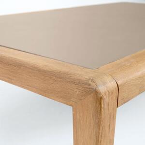 Dřevěný konferenční stolek Kave Home Better 120 x 70 cm s deskou z polycementu