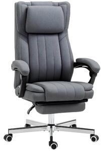 Ergonomická kancelářská židle Vinsetto s nastavitelnou výškou, sklopným opěradlem, opěrkami rukou, opěrkou pro nohy a hlavou, otočná kancelářská židle