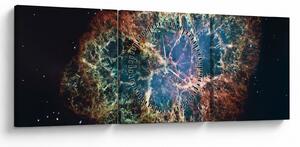 Obraz - Krabí mlhovina (s hodinami) (90x30 cm)