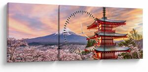 Obraz - Fuji (s hodinami) (90x30 cm)