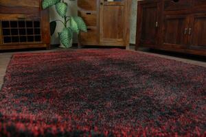 Dywany Lusczow Kusový koberec SHAGGY NARIN černo-červený