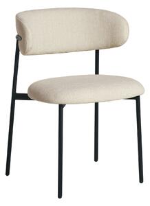 HowHomely Židle ZOYA Světle šedá látka - Minimalistický design, Ergonomická, Černý kovový rám