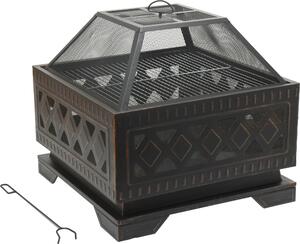 Cattara 13009 - Ohniště SQUARE copper patina s poklopem