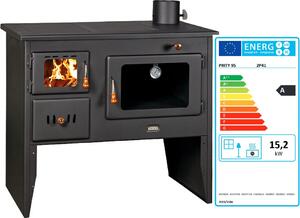 EEK A - Krbová kamna PRITY 2P41 15,2 kW s troubou a plechem Krbová kamna na dřevo