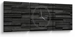 Obraz - Kamenná textura (s hodinami) (90x30 cm)