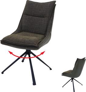 Jídelní židle HWC-N71, kuchyňská židle, otočná s automatickým opěradlem, tkanina/textil (420 g/m²) Oeko-Tex zelená