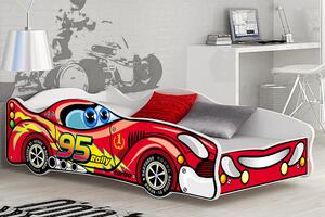 Dětská postel auto OLIVER 160x80 cm - červená (1)