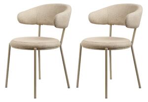 Rebecca Mobili židle Alamanda 80,5x47,5x57,5 Polyesterová tkanina Steel Beige Moderní SET 2 kusů