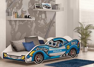 Dětská postel auto PAUL 180x90 cm - modrá (2)