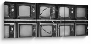 Obraz - Retro televize (s hodinami) (90x30 cm)