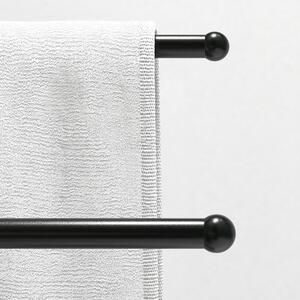 HOMCOM Volně stojící stojan na ručníky 2-podlažní, kovový držák na ručníky do koupelny, 50Š x 18,5H x 85V cm, černý | Aosom