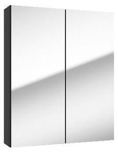 Kielle Vega - Zrcadlová skříňka, 60x73x15 cm, matná černá 50118604