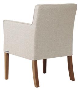 Krémově bílá židle s tmavě hnědými nohami z bukového dřeva Ted Lapidus Maison Freesia