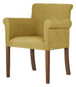 Žlutá židle s tmavě hnědými nohami z bukového dřeva Ted Lapidus Maison Flacon