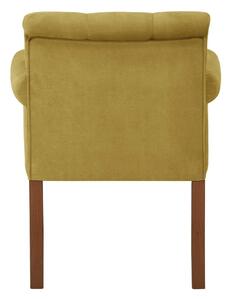 Žlutá židle s tmavě hnědými nohami z bukového dřeva Ted Lapidus Maison Flacon