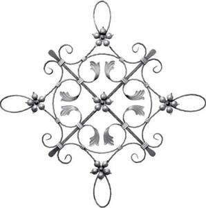 LogistSystem - Kované železo Ornament Kované železo 640x640mm - např. jako prvek pro okenní mříže - zábradlí - plot - bránu - rozety - mříže 13.010