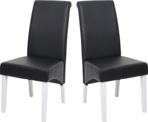 2x jídelní židle Křeslo M37 kůže, černá, bílé nohy