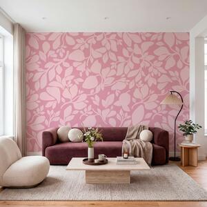 Fototapeta Růžový vzor s lístky, Květinové fototapety, Populární fototapety - Tapeko.co.cz