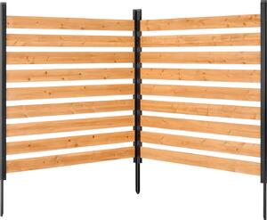 SucceBuy 2dílná sada plotu pro klimatizace, 1219x1244x1219 mm, dřevěný plot s kovovými zemními hroty, ideální pro venkovní použití, nastavitelný úhel, vhodný pro klimatizace, tepelná čerpadla a odpadkové koše