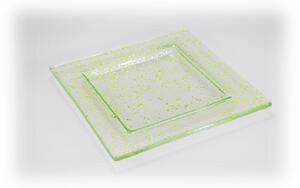 BDK-GLASS Skleněný tácek FULL DROP 18x18cm světle žlutý