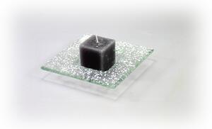 BDK-GLASS Skleněný tácek FULL DROP 13x13cm bílý