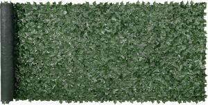 VEVOR břečťanový plot, 1500 x 4010 mm, zástěna na soukromí, břečťanový plot s podkladovou sítí a zesíleným spojením, umělý živý plot s listy vinné révy jako dekorace na zahradu, dvůr, balkon