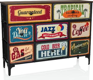 Hjh LIVING Komoda s 8 zásuvkami AMERIKO B Příborník 77,5 x 102,5 x 30,0 cm