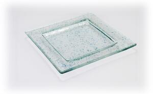 BDK-GLASS Skleněný tácek FULL DROP 18x18cm světlý tyrkys