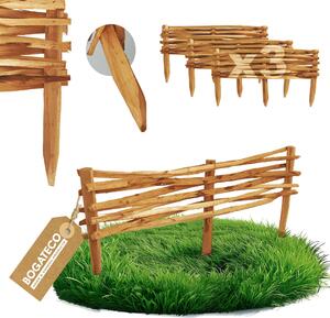BOGATECO 3x zahradní plot z lískového dřeva 90 cm x 20 cm lemování záhonů lemování trávníku lemování záhonů dřevěné lemování záhonů plot | hnědý