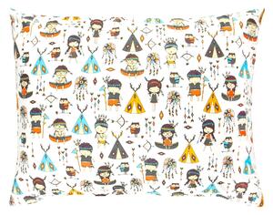 Bavlněný povlak na polštář Indiáni bílý Velikost: 70 x 90