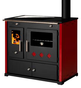 EEK A+ Practik Lux Eco 9,5 kW sporák na dřevo | trouba, sklokeramická deska Bordo vlevo