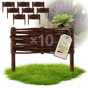 Floranica 10 kusů Vrbový plot 10 cm x 30 cm – Zahradní plot z vrbového proutí Palisáda Přírodní oplocení Ohraničení záhonu