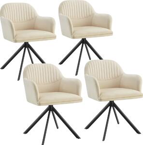 Tectake® sametová otočná židle Lona čalouněná 56 x 59 x 81 cm